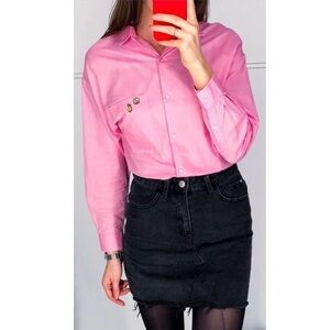 Zara | Pink Button Down Cotton Shirt